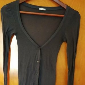 American Vintage long sleeve v-neck button-up